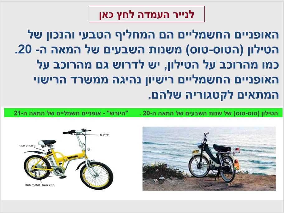 כתבה בנושא האופניים החשמליים