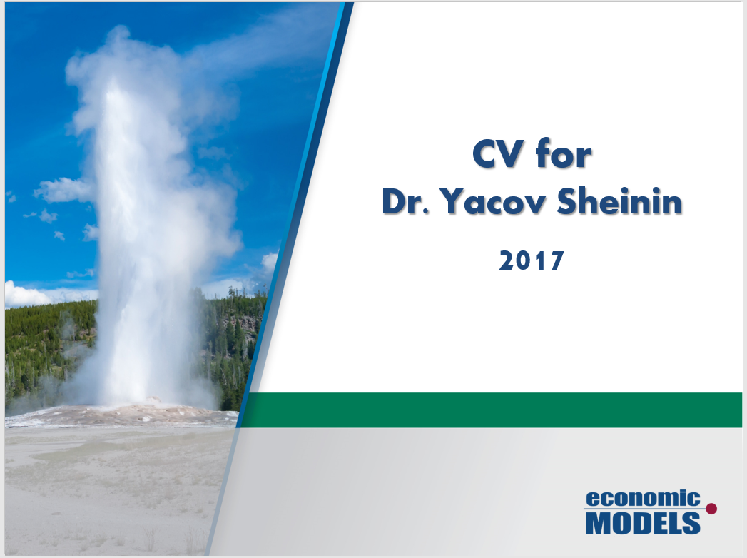 CV for Dr Yacov Sheinin