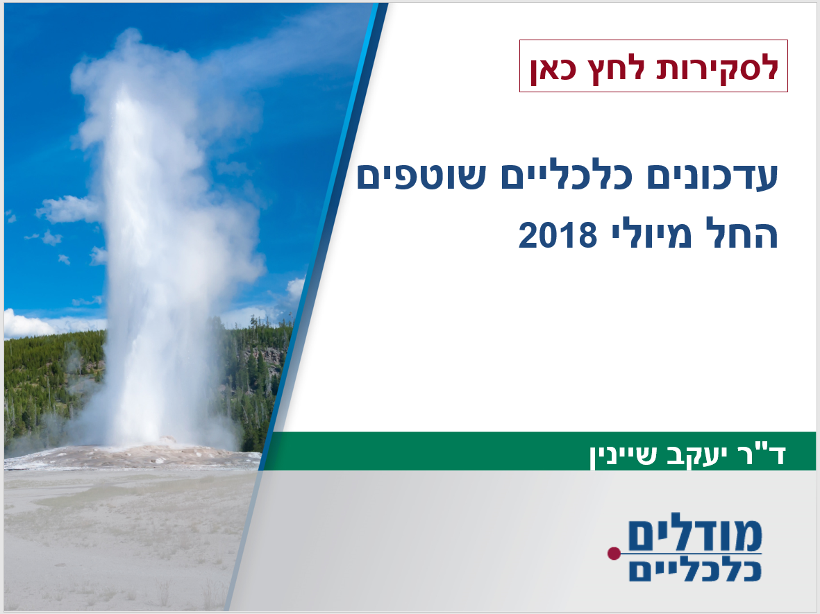 עדכונים כלכליים שוטפים החל מיולי 2018